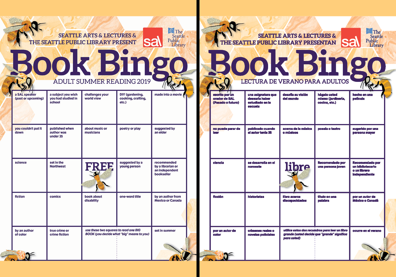 2019 Book Bingo card