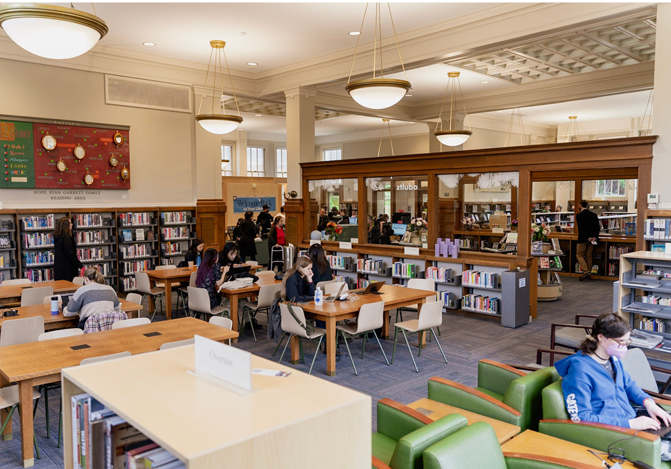 Library patron seating area at the Green Lake Branch