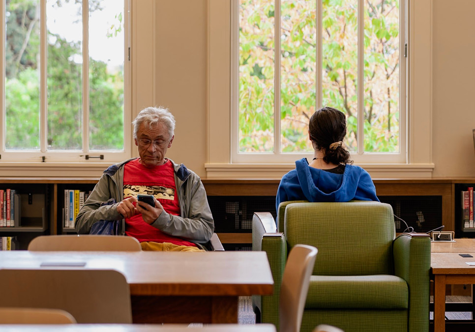 Library patron seating area at the Green Lake Branch