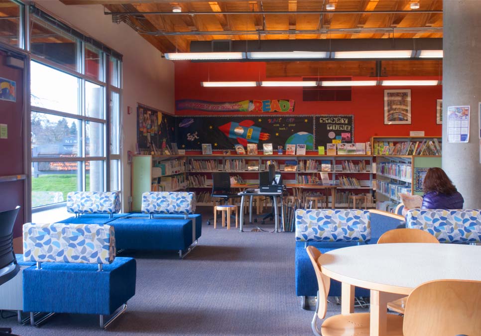 Library patron seating area at the NewHolly Branch