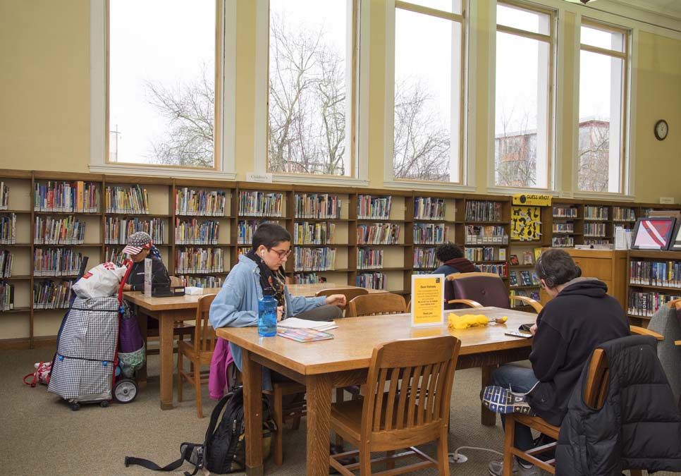 Library patron seating area at the University Branch