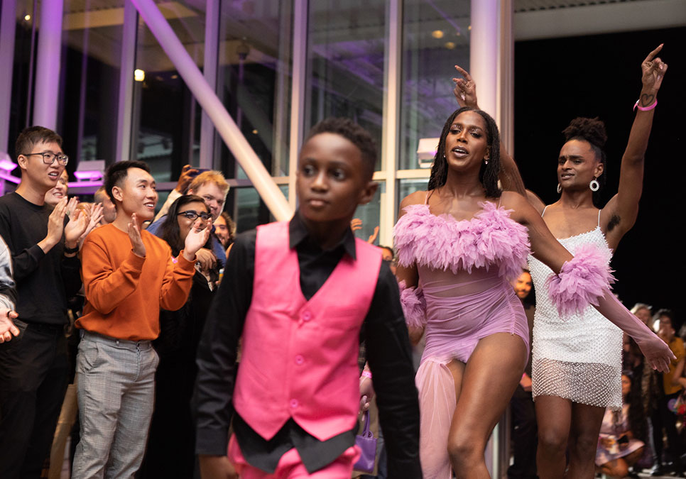 Two people dance among the audience at the Legendary Children event at the Olympic Sculpture Park in 2022