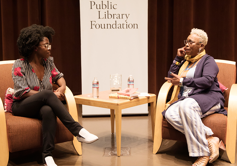 Yaa Gyasi discussing Homegoing at Seattle Reads event at the Central Library