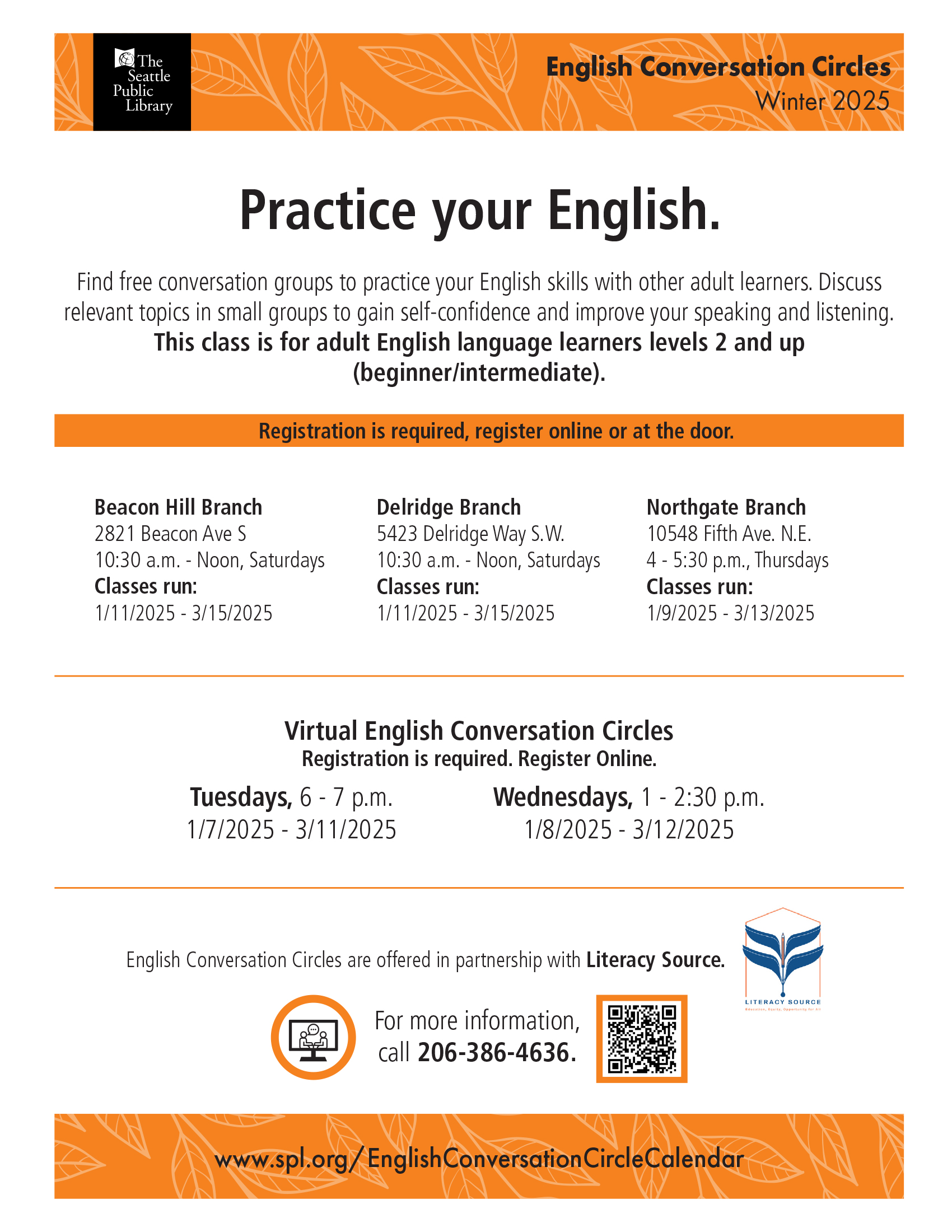 English Conversation Circle Flyer