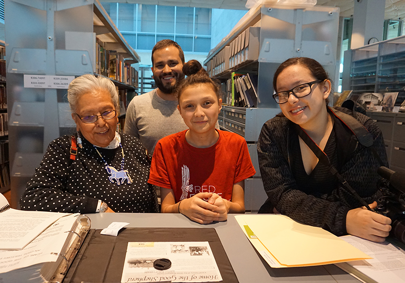 Local Indigenous youth from Clear Sky Native Youth Council visited the Seattle Room at the Central Library for interviews and research.