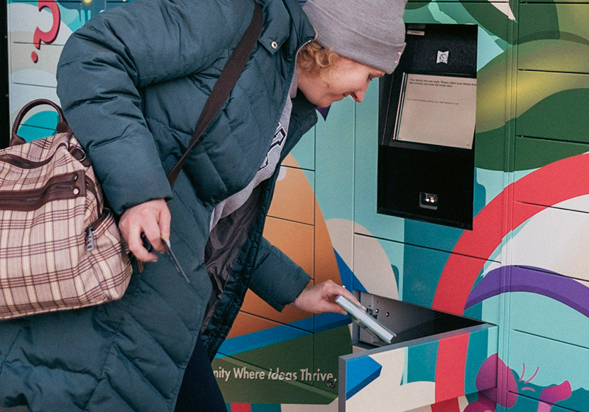 A locker opening with item inside